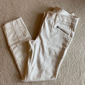 Cream moto jeans